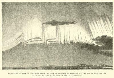 The Aurora or Northern Light, as seen at Bossokop in Finmark, on the 19 January 1839, at 7:40 pm, on the south side of the sky by English School