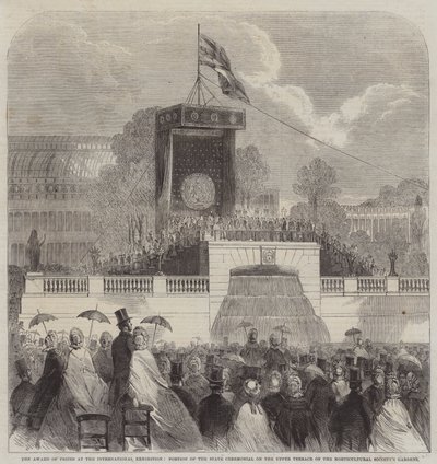 The Award of Prizes at the International Exhibition, Portion of the State Ceremonial on the Upper Terrace of the Horticultural Society