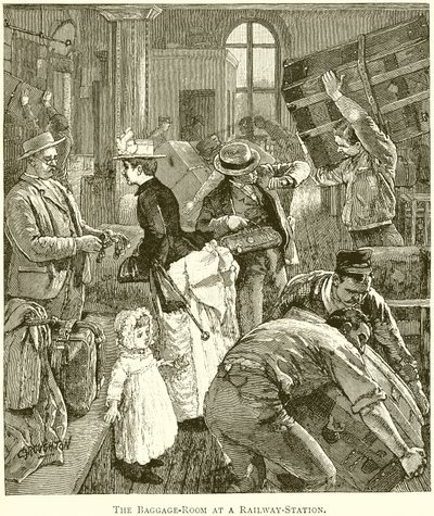 The Baggage-Room at a Railway Station by English School