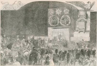 The Bal Costume at the French Embassy, Albert Gate House - Arrival of Her Majesty by English School