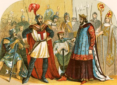 The Barons attend the parliament called by Henry III by English School