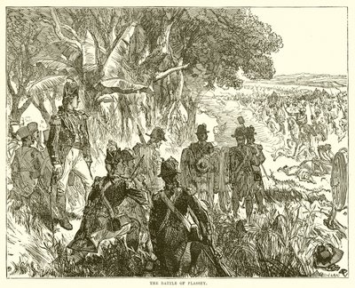 The Battle of Plassey by English School