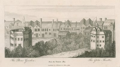 The Bear Garden and the Globe, Bankside, London, from the Venetian Map by English School