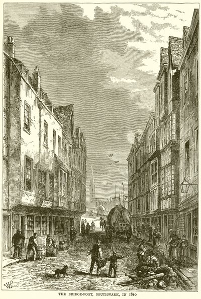 The Bridge-Foot, Southwark, in 1810 by English School