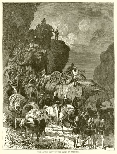 The British Army on the March in Abyssinia by English School