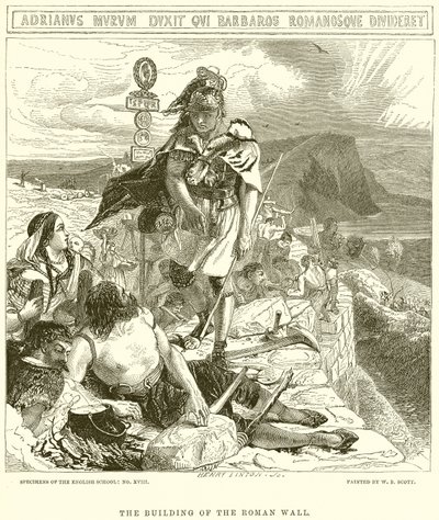The Building of the Roman Wall by English School