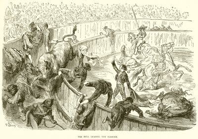 The Bull Leaping the Barrier by English School