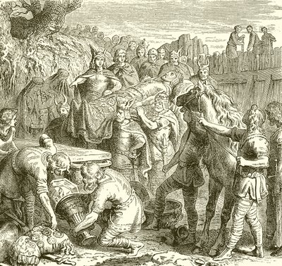 The Burial of Alaric by English School