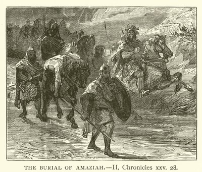 The Burial of Amaziah, II, Chronicles, xxv, 28 by English School