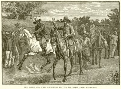 The Burke and Wills Expedition Leaving the Royal Park, Melbourne by English School