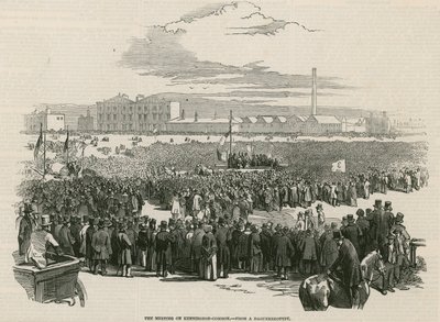 The Chartist Meeting on Kennington Common in 1848 by English School