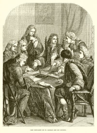 The Chevalier de St. George and his Council by English School