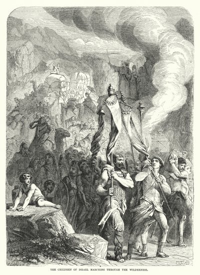 The Children of Israel Marching through the Wilderness by English School