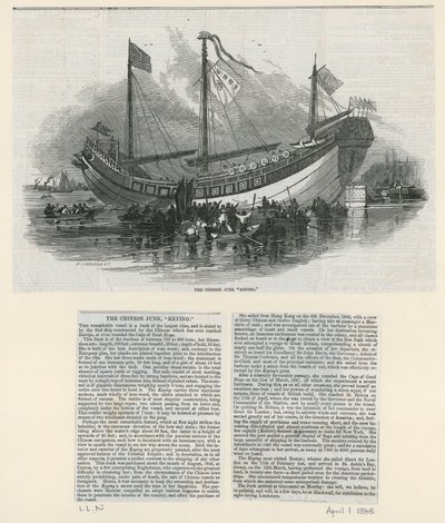 The Chinese Junk brought to London as a tourist attraction by English School