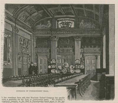 The City Guilds: The Fishmongers Company: Interior of the Fishmongers Hall by English School