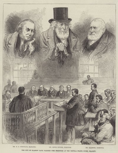 The City of Glasgow Bank Failure, the Prisoners at the Central Police Court, Glasgow by English School