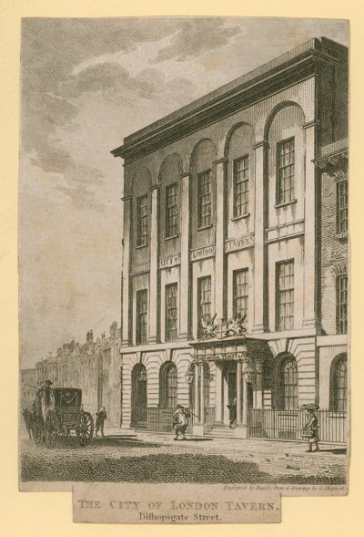 The City of London Tavern, Bishopsgate Street by English School