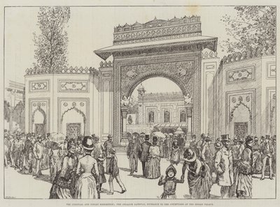 The Colonial and Indian Exhibition, the Gwalior Gateway, Entrance to the Courtyard of the Indian Palace (engraving) by English School