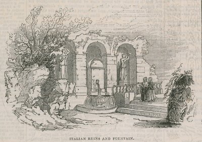 The Colosseum - Italian Ruins and Fountain by English School