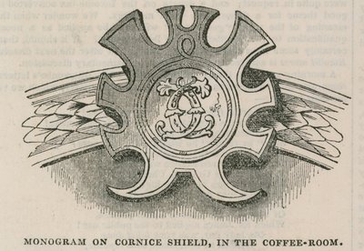 The Conservative Clubhouse: Monogram of the Club on Cornice Shield in the Coffee Room by English School