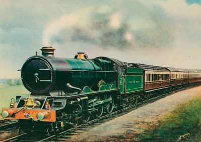 The "Cornish Riviera Express," hauled by the "King George V," Great Western Railway by English School