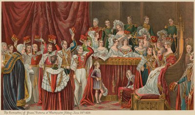 The Coronation of Queen Victoria at Westminster Abbey, 28 June 1838 by English School
