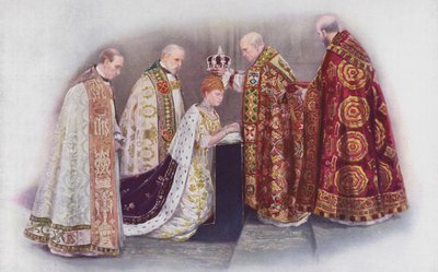 The Coronation of the Queen by the Archbishop of Canterbury by English School