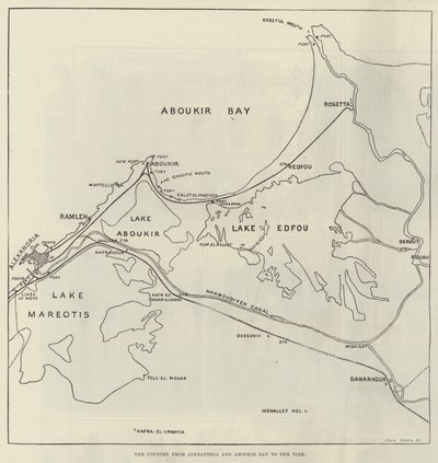 The Country from Alexandria and Aboukir Bay to the Nile by English School