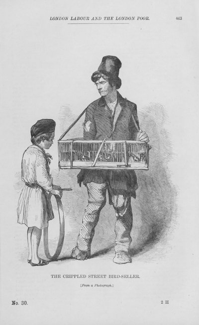 The Crippled Street Bird-Seller by English School