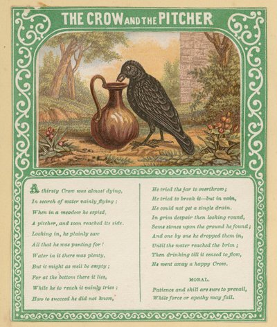 The Crow And The Pitcher by English School