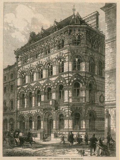The Crown Life Assurance Office, Fleet Street, London by English School