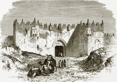 The Damascus gate, Jerusalem by English School