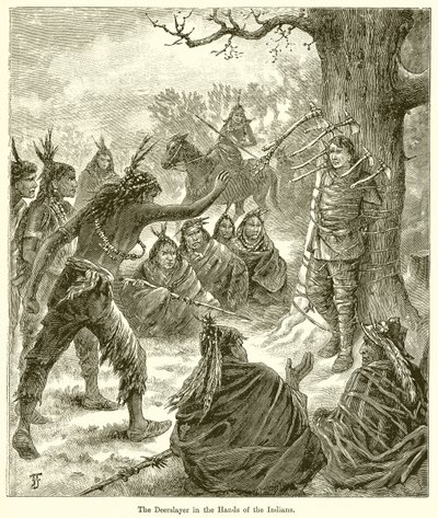 The Deerslayer in the Hands of the Indians by English School