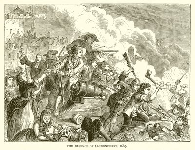 The Defence of Londonderry, 1689 by English School