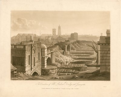 The Demolition of Old London Bridge, 26 January 1832 by English School