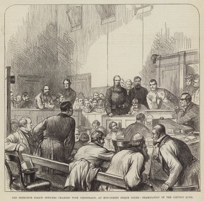 The Detective Police Officers charged with Conspiracy, at Bow-Street Police Court, Examination of the Convict Kurr by English School