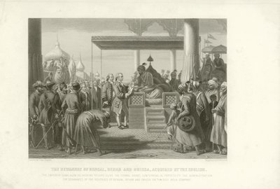 The Dewannee of Bengal, Bihar and Orissa acquired by the English, India, 1765 by English School