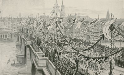 The Diamond Jubilee Procession Crossing London Bridge by English School