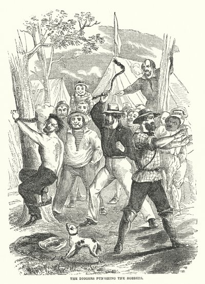 The Diggers Punishing the Robbers by English School
