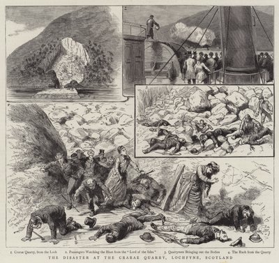 The Disaster at the Crarae Quarry, Lochfyne, Scotland by English School
