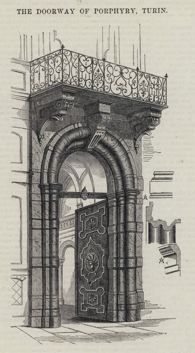 The Doorway of Porphyry, Turin by English School