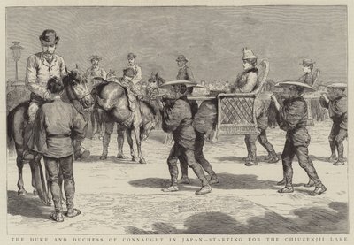 The Duke and Duchess of Connaught in Japan, starting for the Chiuzenjii Lake by English School