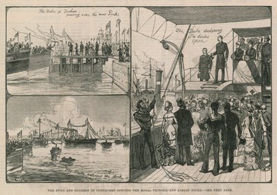 The Duke and Duchess of Connaught Opening the Royal Victoria and Albert Docks by English School