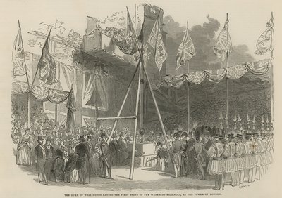 The Duke of Wellington Laying the First Stone of the Waterloo Barracks by English School