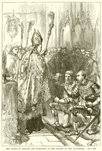 The Dukes of Orleans and Burgundy at the Church of the Augustines by English School