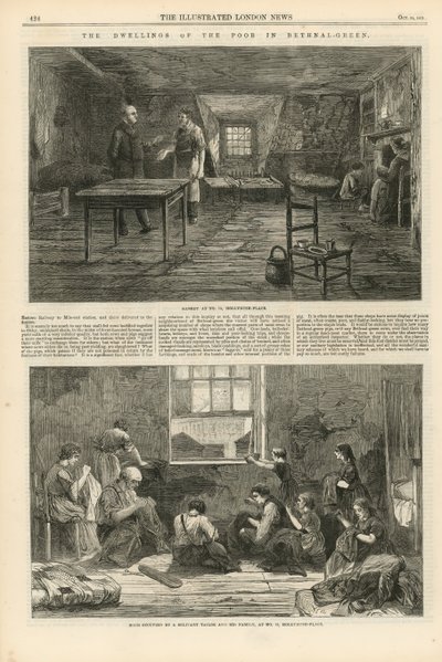 The Dwellings of the Poor in Bethnal Green by English School
