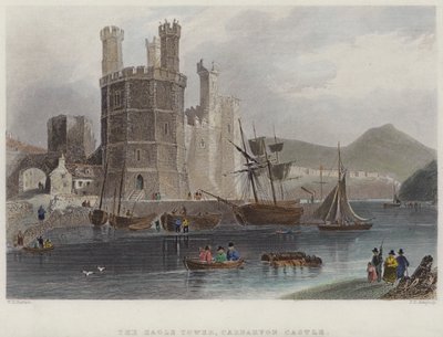 The Eagle Tower, Carnarvon Castle (engraving) by English School