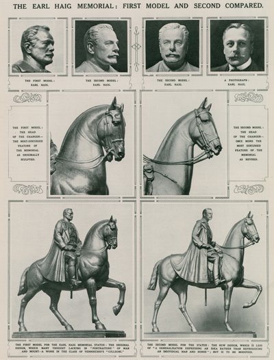 The Earl Haig Memorial: First Model and Second Compared by English School