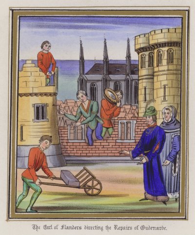 The Earl of Flanders Directing the Repairs of Oudenarde by English School