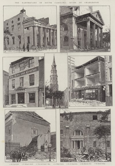 The Earthquake in South Carolina, Ruins of Charleston by English School
